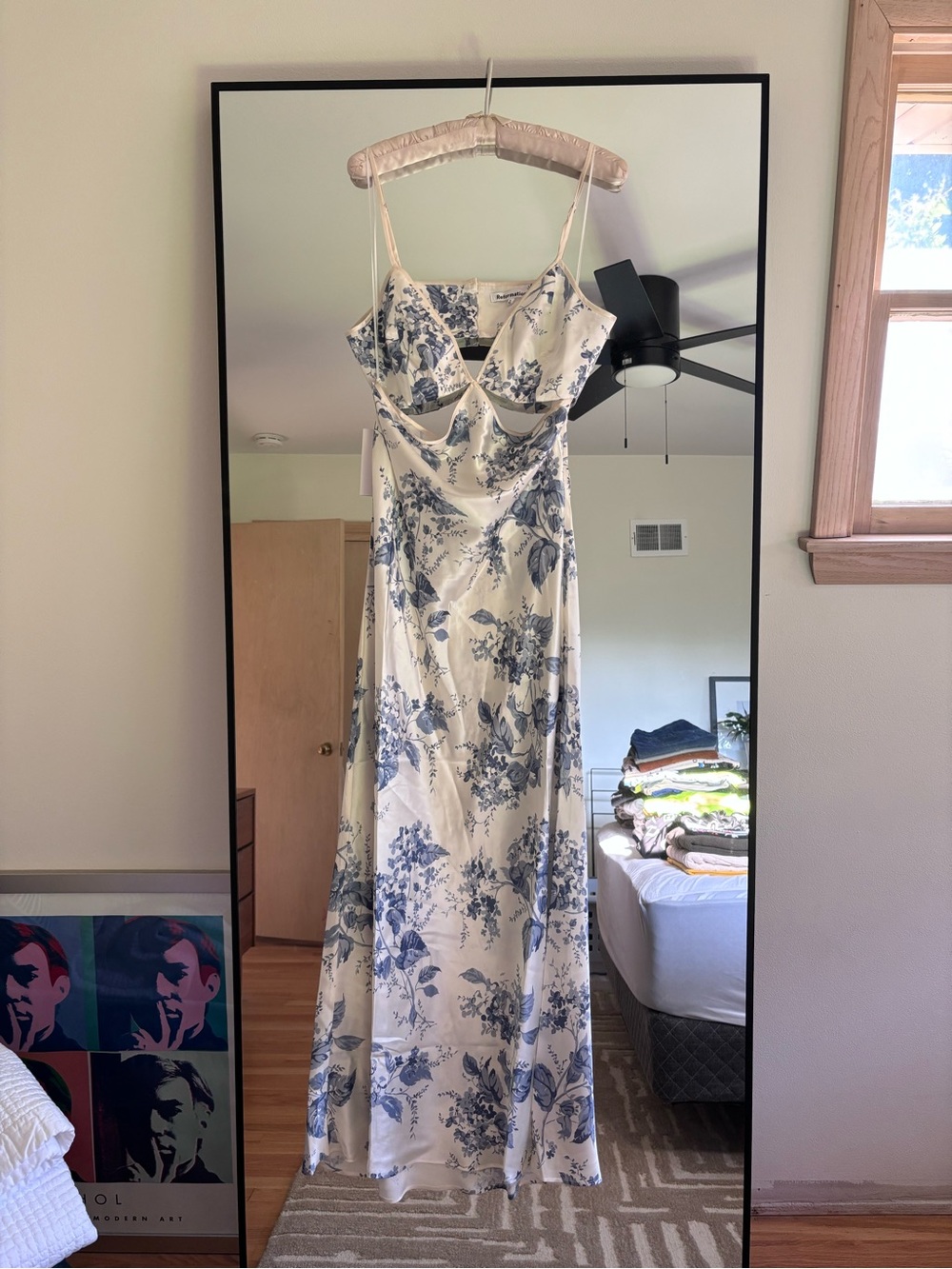 NWT Reformation Toile Print Poppies Silk Dress
